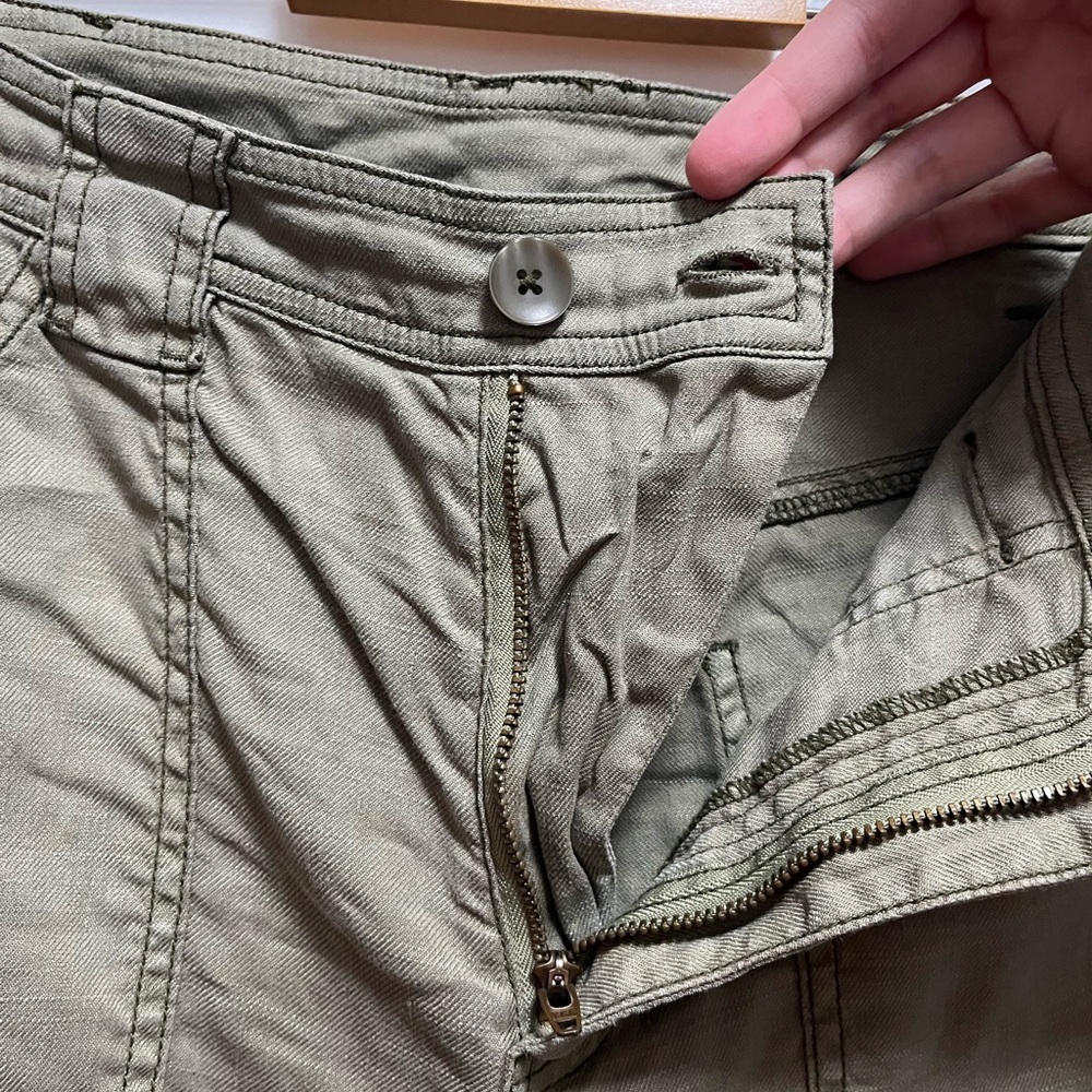 Soft Surroundings Olive Green Linen Blend Pants Women’s Size 8 - Picture 4 of 11